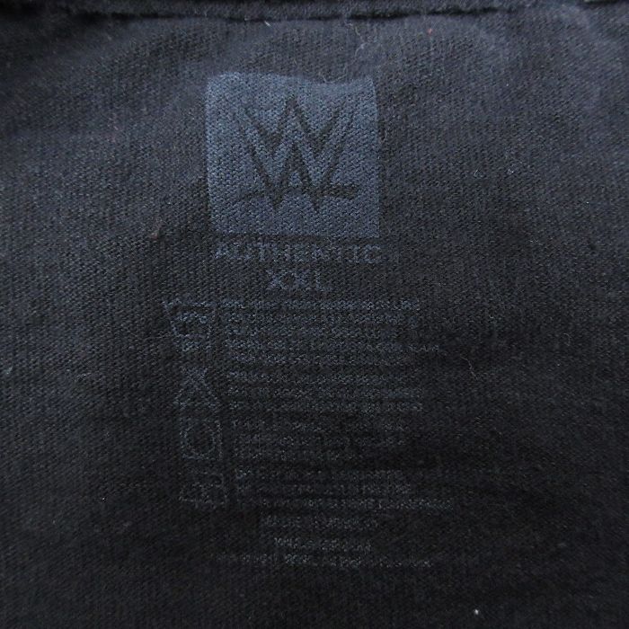 XL/古着 半袖 Tシャツ メンズ ワールドプロレスリング 大きいサイズ コットン クルーネック 黒 ブラック 24apr01 中古_画像5