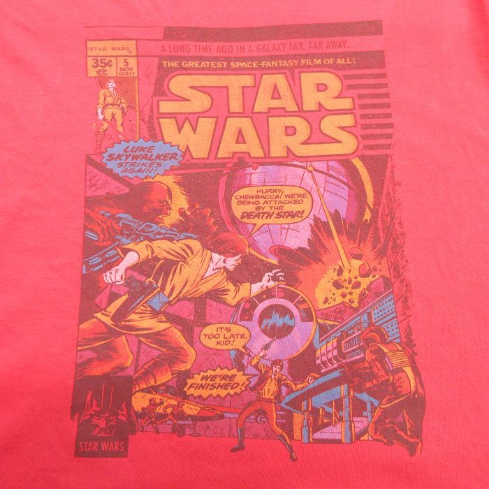 XL/古着 半袖 ビンテージ Tシャツ メンズ 00s 映画 スターウォーズ STAR WARS 大きいサイズ コットン クルーネック 赤 レッド 24apr03 中古_画像2