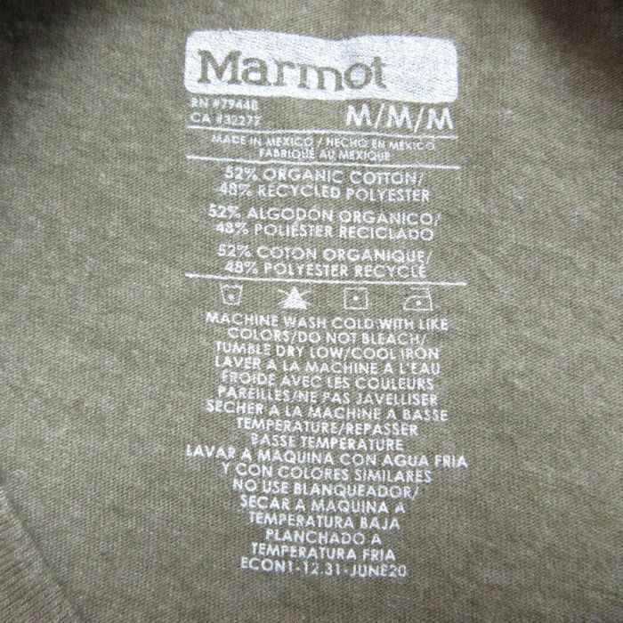 M/古着 マーモット Marmot 半袖 Tシャツ メンズ リス クルーネック 濃緑 グリーン 24apr04 中古の画像3