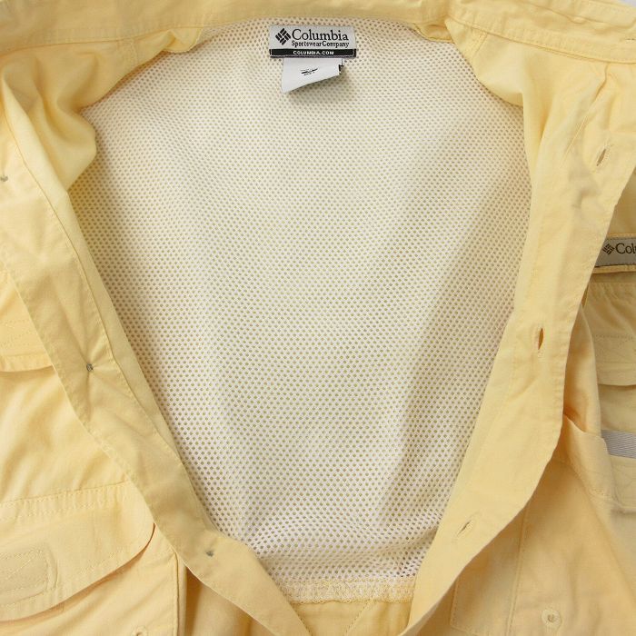 XL/古着 コロンビア 半袖 フィッシング シャツ メンズ PFG コットン 黄 イエロー 内側メッシュ 24apr05 中古 トップス_画像3