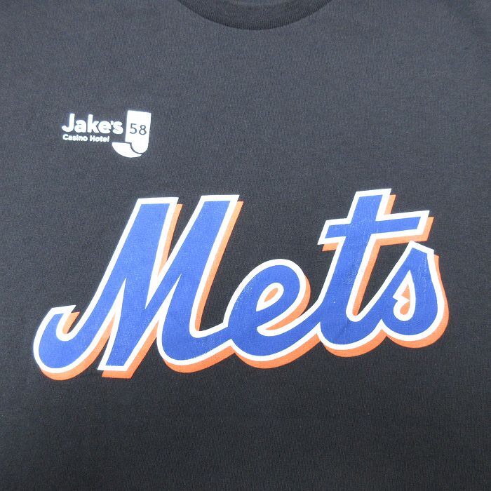 XL/古着 半袖 Tシャツ メンズ MLB ニューヨークメッツ マーティン シャーザー 21 コットン クルーネック 黒 ブラック メジャーリーグ ベー_画像3