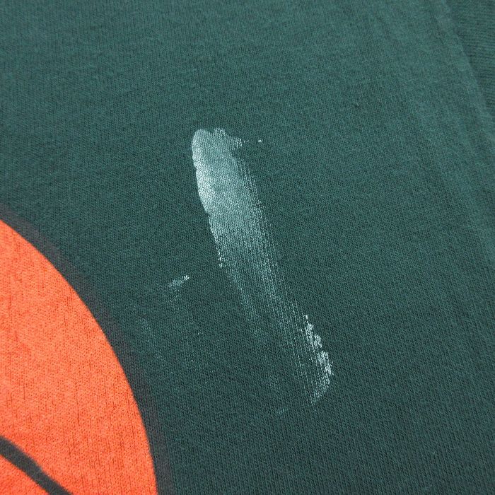 XL/古着 ヘインズ 半袖 ビンテージ Tシャツ メンズ 90s バスケットボール Umass 大きいサイズ コットン クルーネック 緑 グリーン 24apr08_画像6