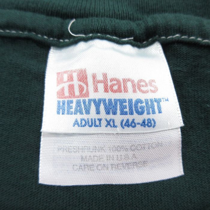 XL/古着 ヘインズ 半袖 ビンテージ Tシャツ メンズ 90s バスケットボール Umass 大きいサイズ コットン クルーネック 緑 グリーン 24apr08_画像5