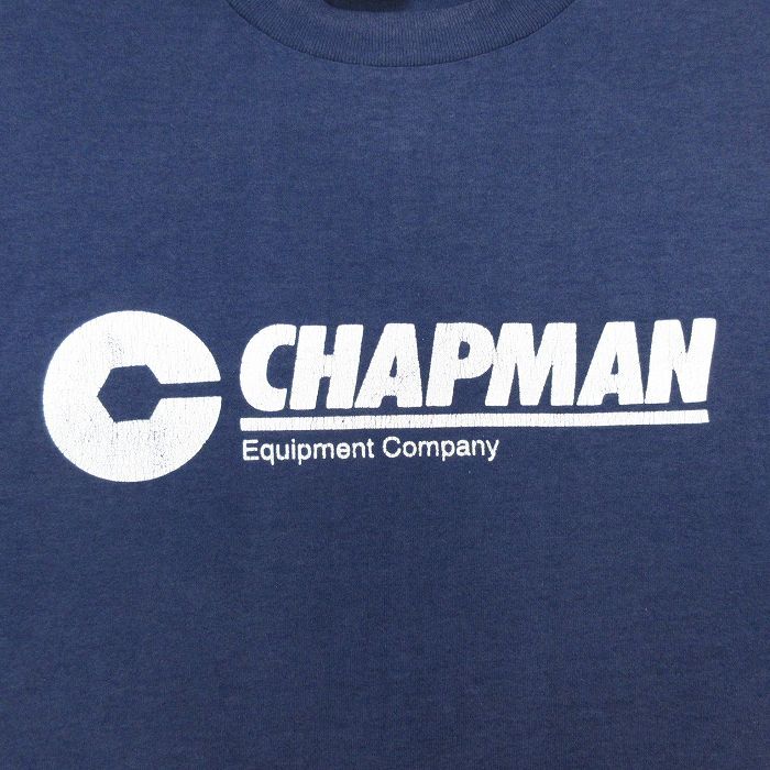 XL/古着 オニータ ONEITA 半袖 ビンテージ Tシャツ メンズ 90s CHAPMAN 大きいサイズ クルーネック 紺 ネイビー 24apr10 中古_画像2