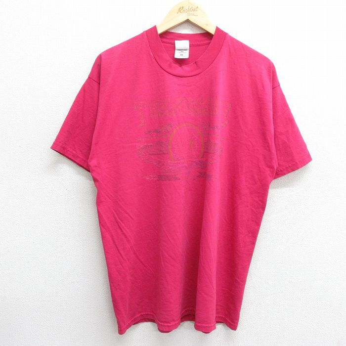 XL/古着 フルーツオブザルーム 半袖 ビンテージ Tシャツ メンズ 00s テネシー クルーネック 濃ピンク 24apr11 中古_画像1