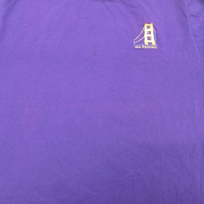 XL/古着 ジャージーズ 半袖 ビンテージ Tシャツ メンズ 90s サンフランシスコ コットン クルーネック 紫 パープル 24apr12 中古_画像4