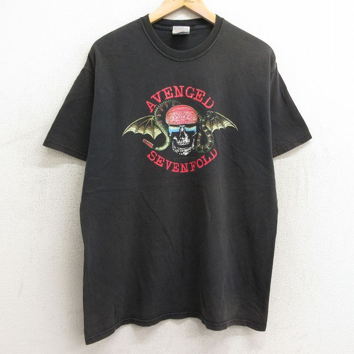 L/古着 ヘインズ 半袖 ビンテージ ロック バンド Tシャツ メンズ 00s アベンジドセブンフォールド アヴェンジドセヴンフォールド コットン_画像1