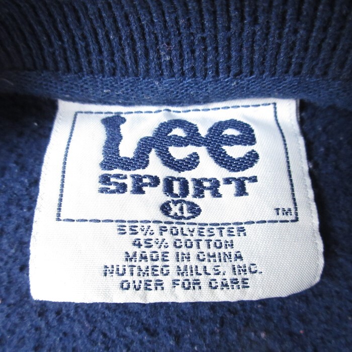 XL/古着 リー Lee 長袖 スウェット メンズ 00s ノースカロライナ 刺繍 大きいサイズ ラグラン クルーネック 濃紺 ネイビー spe 24apr18 中_画像3