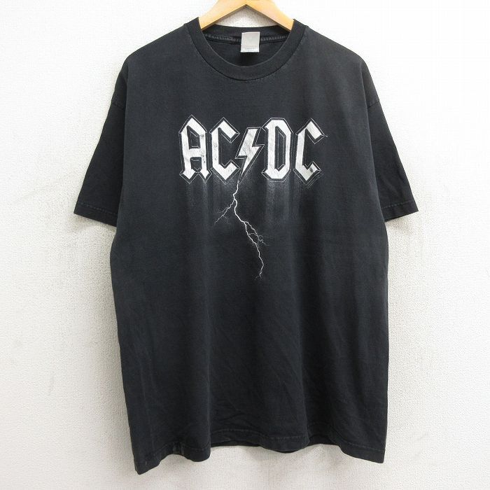 XL/古着 半袖 ビンテージ ロック バンド Tシャツ メンズ 00s AC/DC コットン クルーネック 黒 ブラック 24apr19 中古_画像1