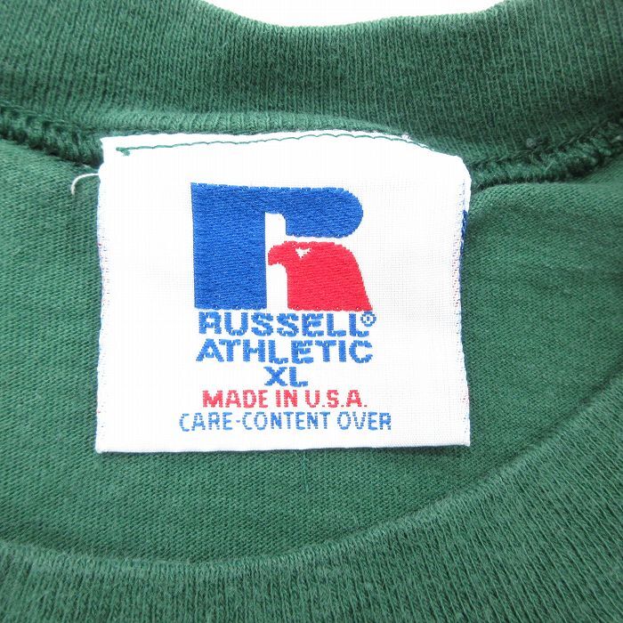 XL/古着 ラッセル 半袖 ビンテージ Tシャツ メンズ 90s NFL グリーンベイパッカーズ コットン クルーネック 緑 グリーン アメフト スーパー