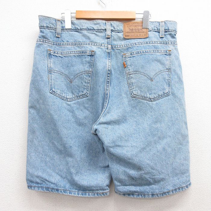 W38/古着 リーバイス Levis 505 ショート パンツ ショーツ メンズ 90s コットン 紺 ネイビー デニム spe 24apr24 中古 ボトムス 短パン シ_画像2