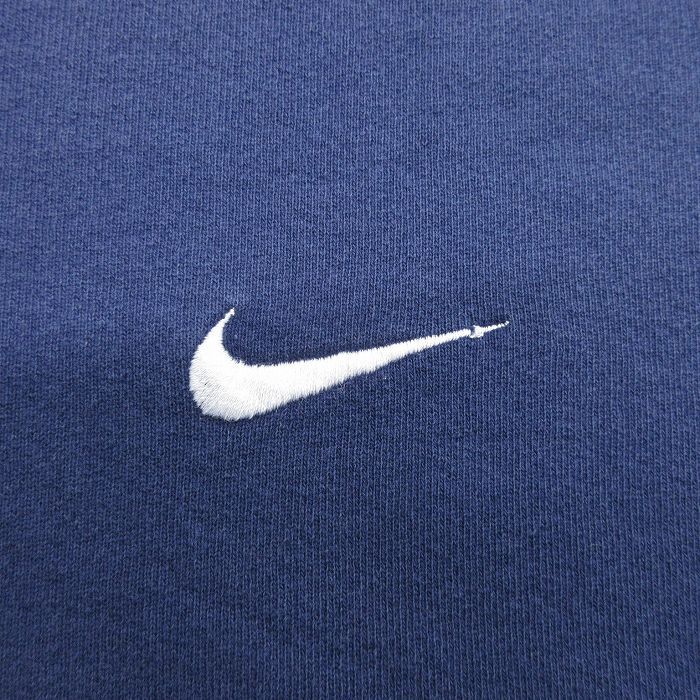 XL/古着 ナイキ NIKE 長袖 スウェット メンズ 90s ワンポイントロゴ 大きいサイズ クルーネック 紺 ネイビー 24apr24 中古 スエット トレー_画像2