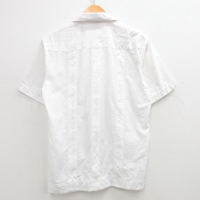 M/古着 半袖 キューバ シャツ メンズ 90s 刺繍 開襟 オープンカラー 白 ホワイト 24apr24 中古 トップス_画像3