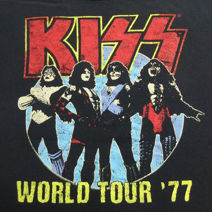 XL/古着 半袖 ロック バンド Tシャツ メンズ キッス KISS 大きいサイズ コットン クルーネック 黒 ブラック 24apr24 中古_画像2