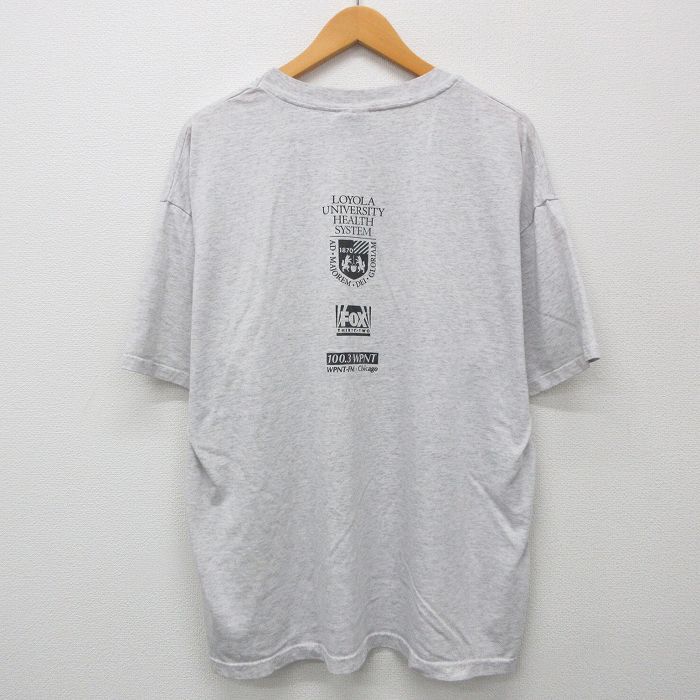 XL/古着 ヘインズ 半袖 ビンテージ Tシャツ メンズ 00s HELTHY CHOICE 企業広告 大きいサイズ クルーネック グレー 霜降り 24apr25 中古_画像2