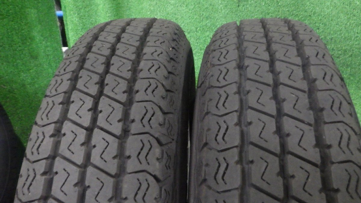 ◆ 社外 アルミホイール タイヤ 12インチ 4本セット 3.5J +45 PCD100 4穴 145/80R12 80/78N LT YOKOHAMA 23年 中古 C162の画像5