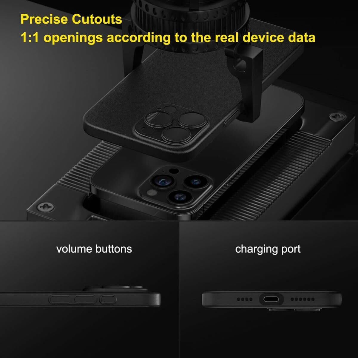 「0.3㎜極薄」iPhone 15 Pro Max ケース memumiマット指紋防止 傷付き防止 ワイアレス充電対応 6.7インチ人気ケースカバー(Matte-Black)の画像7