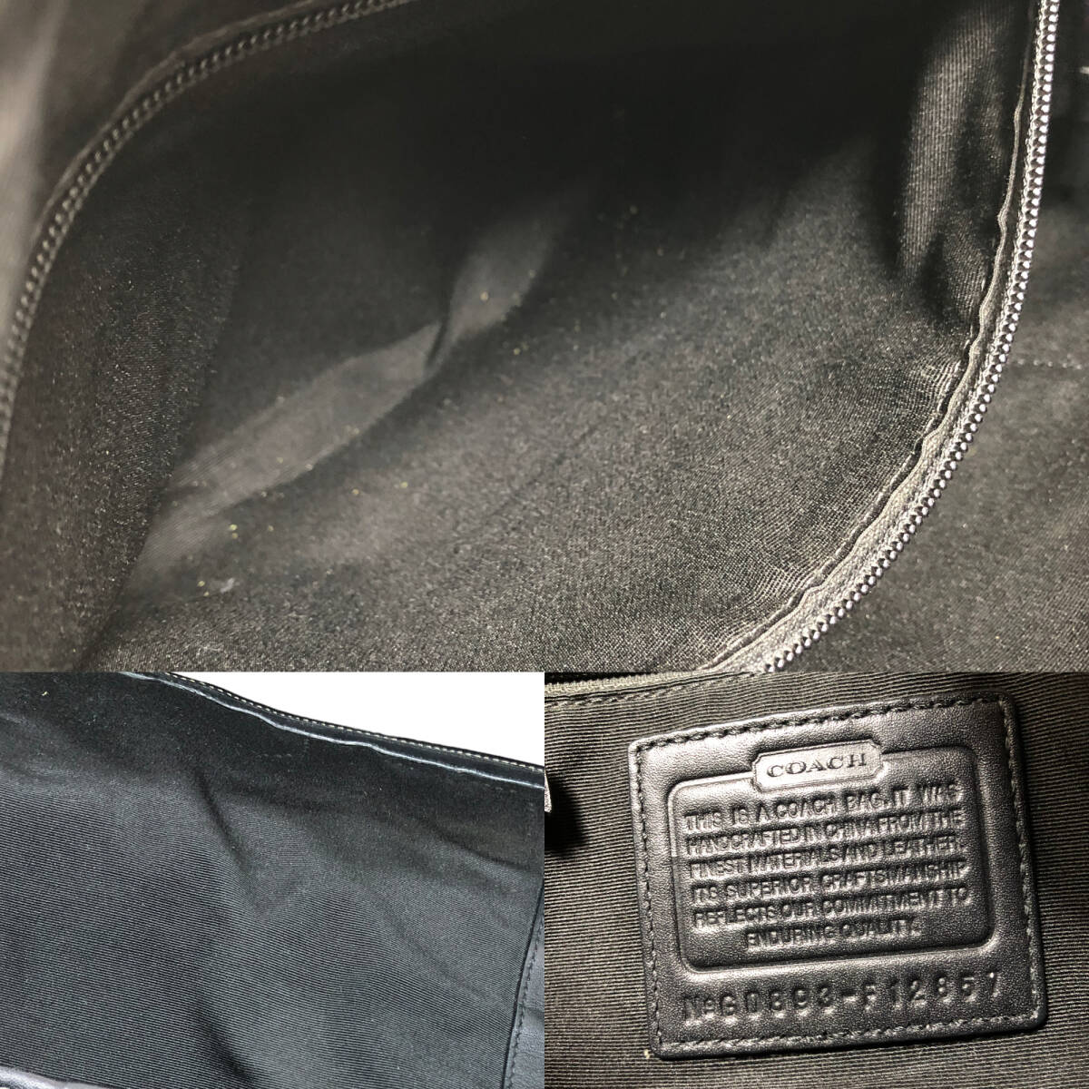 B2749【COACH】コーチ ワンショルダーバッグ レガシー シグネチャー キャンバス F12857 フラップ ターンロック 金具 総柄 レザー 1円~の画像10