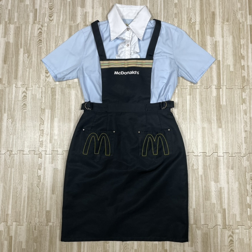 B3290 マクドナルド スター 旧制服 大きいサイズ 11号 Lサイズ フリルブラウス ジャンパースカート 2点セット 企業制服 ユニフォーム 1円~