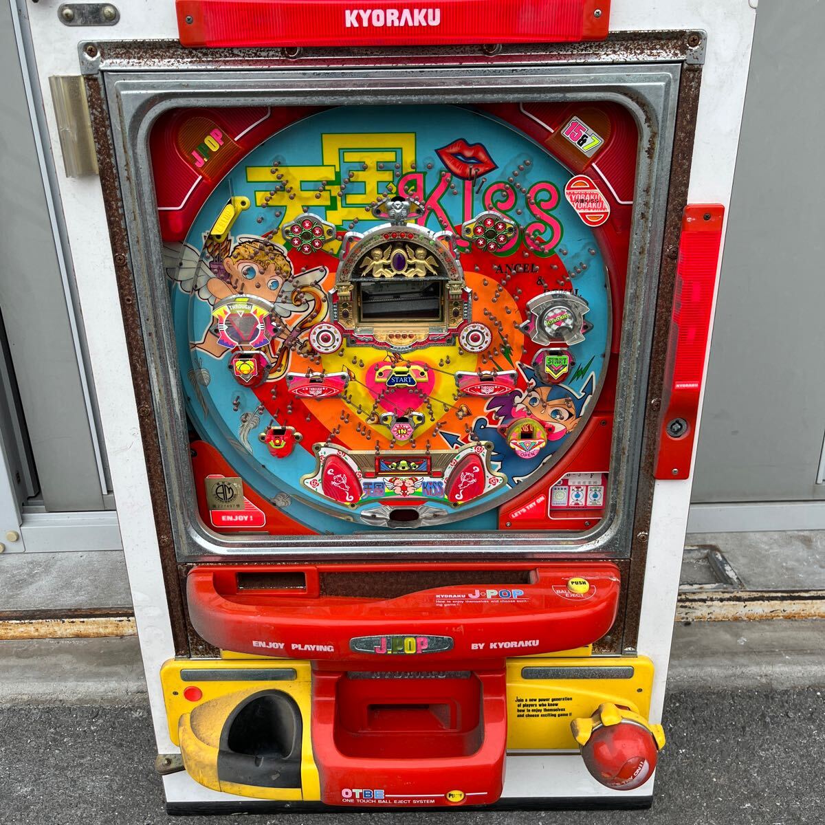 757 pachinko apparatus retro apparatus pachinko heaven country Kiss capital comfort industry KYORAKU Junk present condition delivery parts 24V tree frame 