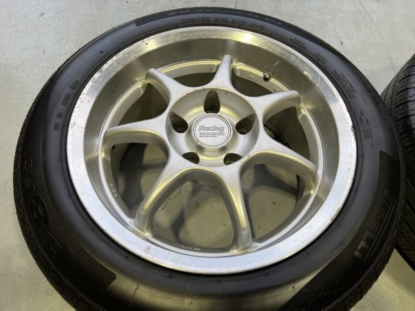 【中古】タイヤホイール 2本セット エンケイ ENKEI Racing S 205/55R16 ピレリ P8FS_現物写真