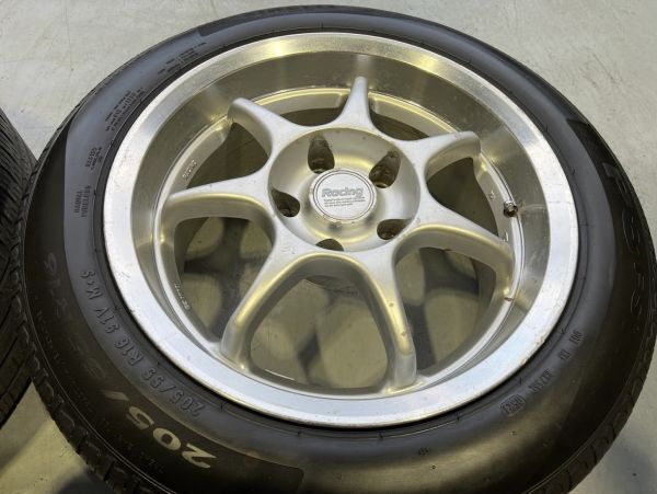 【中古】タイヤホイール 2本セット エンケイ ENKEI Racing S 205/55R16 ピレリ P8FS_現物写真