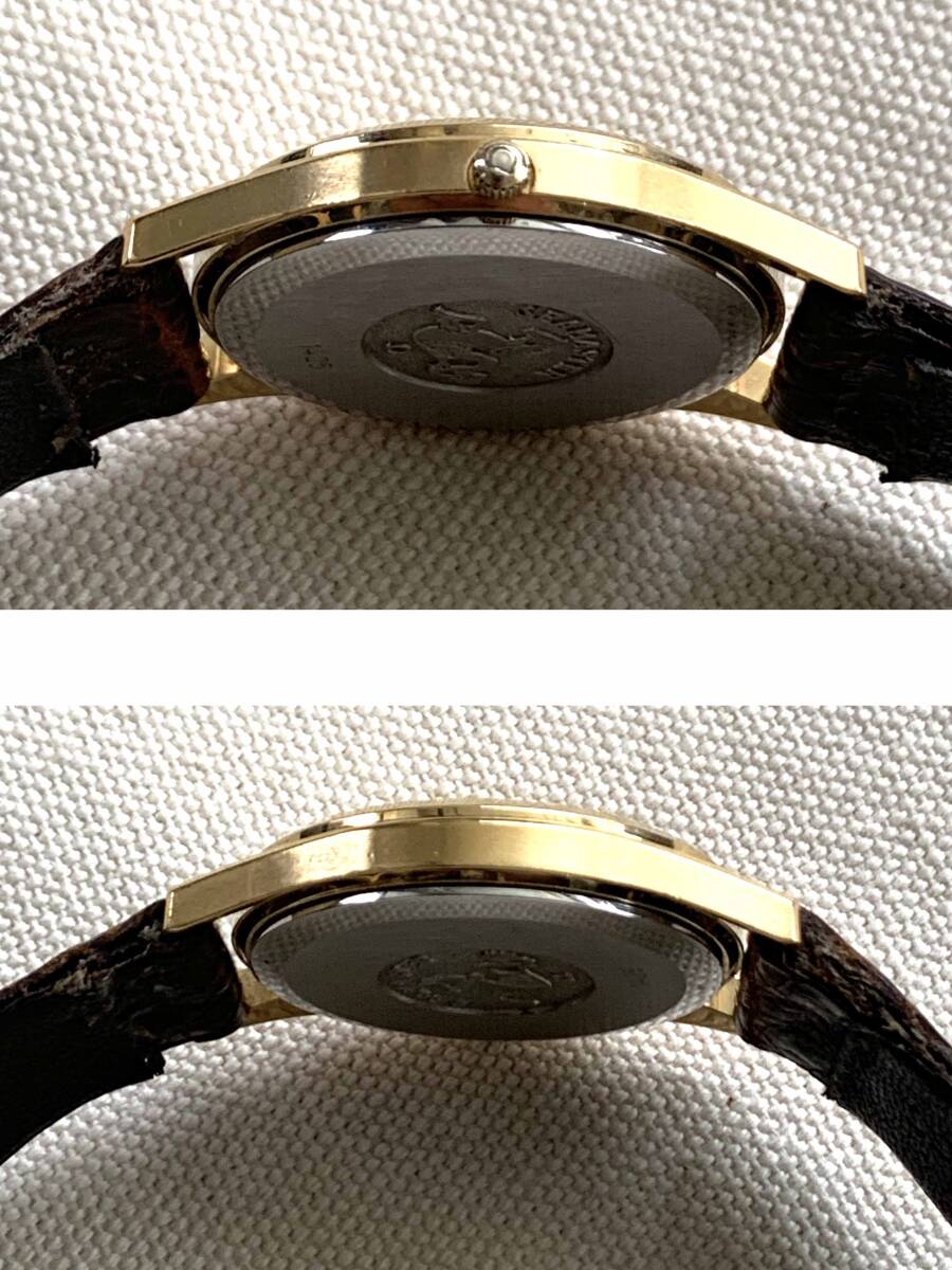 動作品 OMEGA オメガ SEAMASTER シーマスター 1425 デイデイト カレンダー クォーツ メンズ ウォッチ ゴールドカラーの画像2