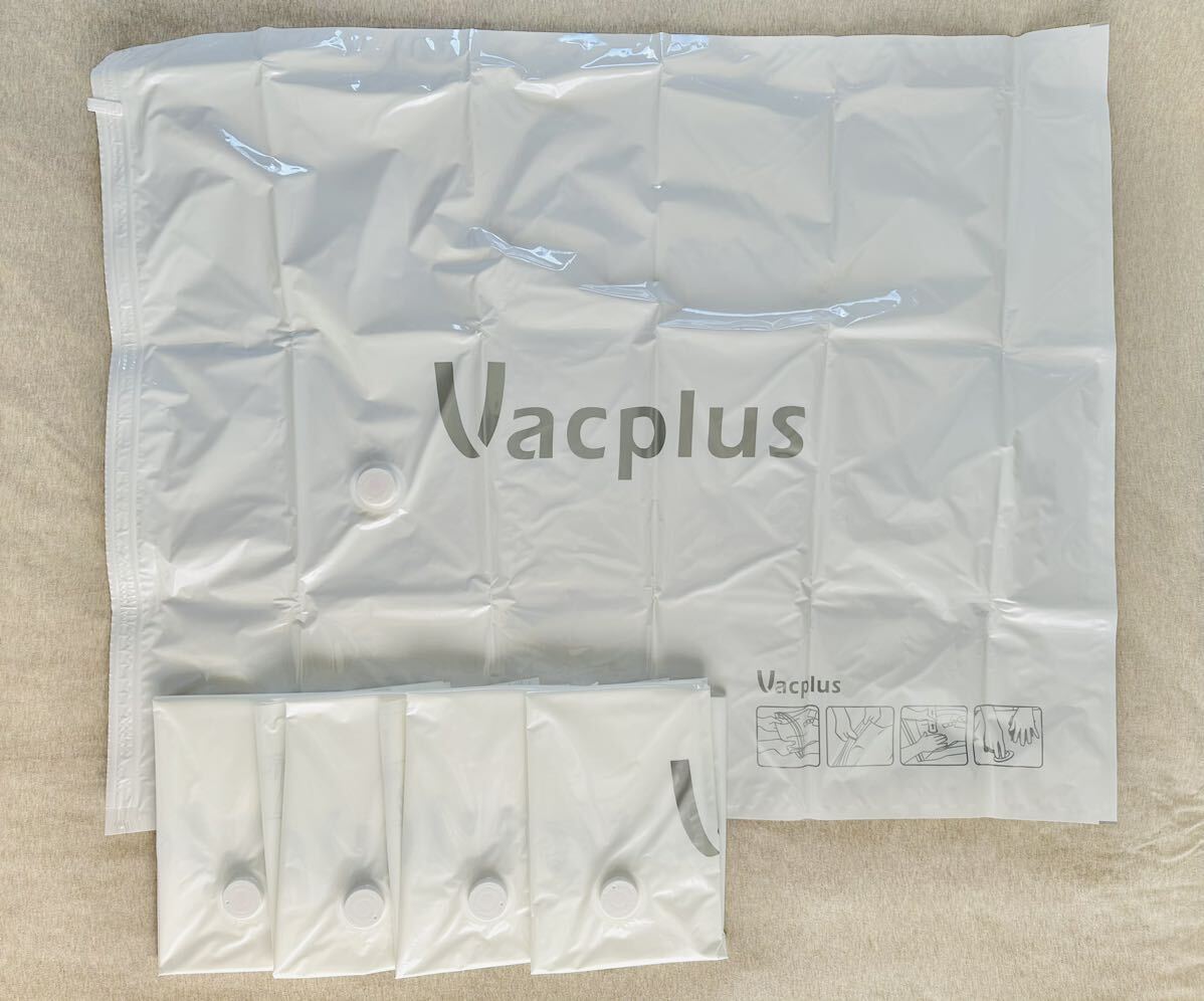 【新品】Vacplus 圧縮袋 5枚組 100×80cm 手動ポンプ付き 衣類圧縮袋 布団圧縮袋 ダニ・カビ対策 衣替えの画像2