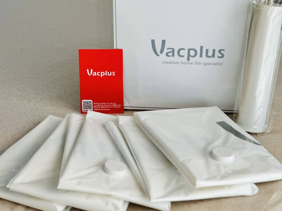 【新品】Vacplus 圧縮袋 5枚組 100×80cm 手動ポンプ付き 衣類圧縮袋 布団圧縮袋 ダニ・カビ対策 衣替えの画像1