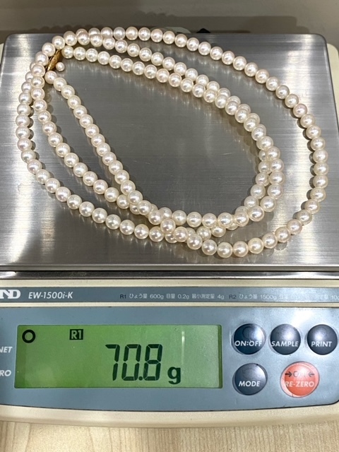 TASAKI 田崎真珠 タサキ 購入品 留金K18 本真珠 ロングネックレス パール パールネックレス 真珠ネックレス 重量約70.8g 159珠 保管品の画像6