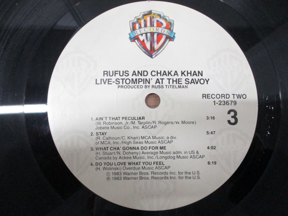 ▲01)【同梱不可】Rufus And Chaka Khan/Live Stompin At The Savoy/チャカ・カーン/ルーファス/1-23679/12インチレコード/US盤/米盤/A_画像4