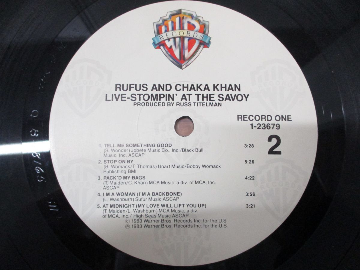 ▲01)【同梱不可】Rufus And Chaka Khan/Live Stompin At The Savoy/チャカ・カーン/ルーファス/1-23679/12インチレコード/US盤/米盤/A_画像3