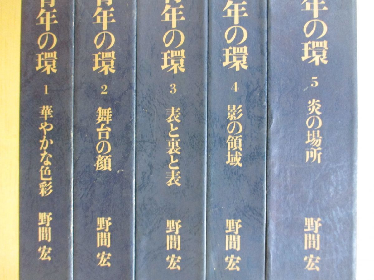 ▲01)【同梱不可】野間宏 「青年の環」 全5巻セット/河出書房新社/炎の場所/影の領域/表と裏と表/舞台の顔/華やかな色彩/A_画像2