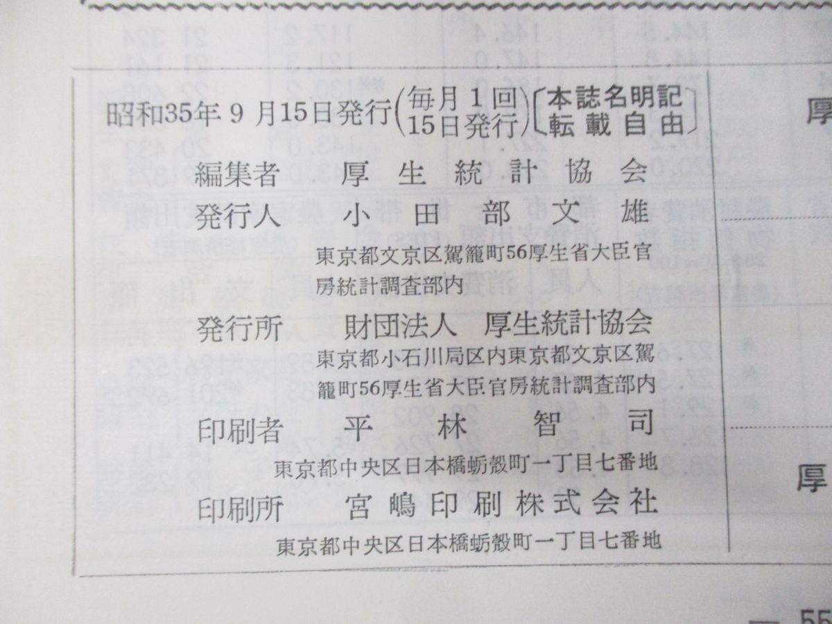 ■06)【同梱不可・図書落ち】厚生の指標まとめ売り 合本461冊綴り48冊セット/1960年〜1994年/光生統計協会/医学/雑誌/バックナンバー/B_画像10