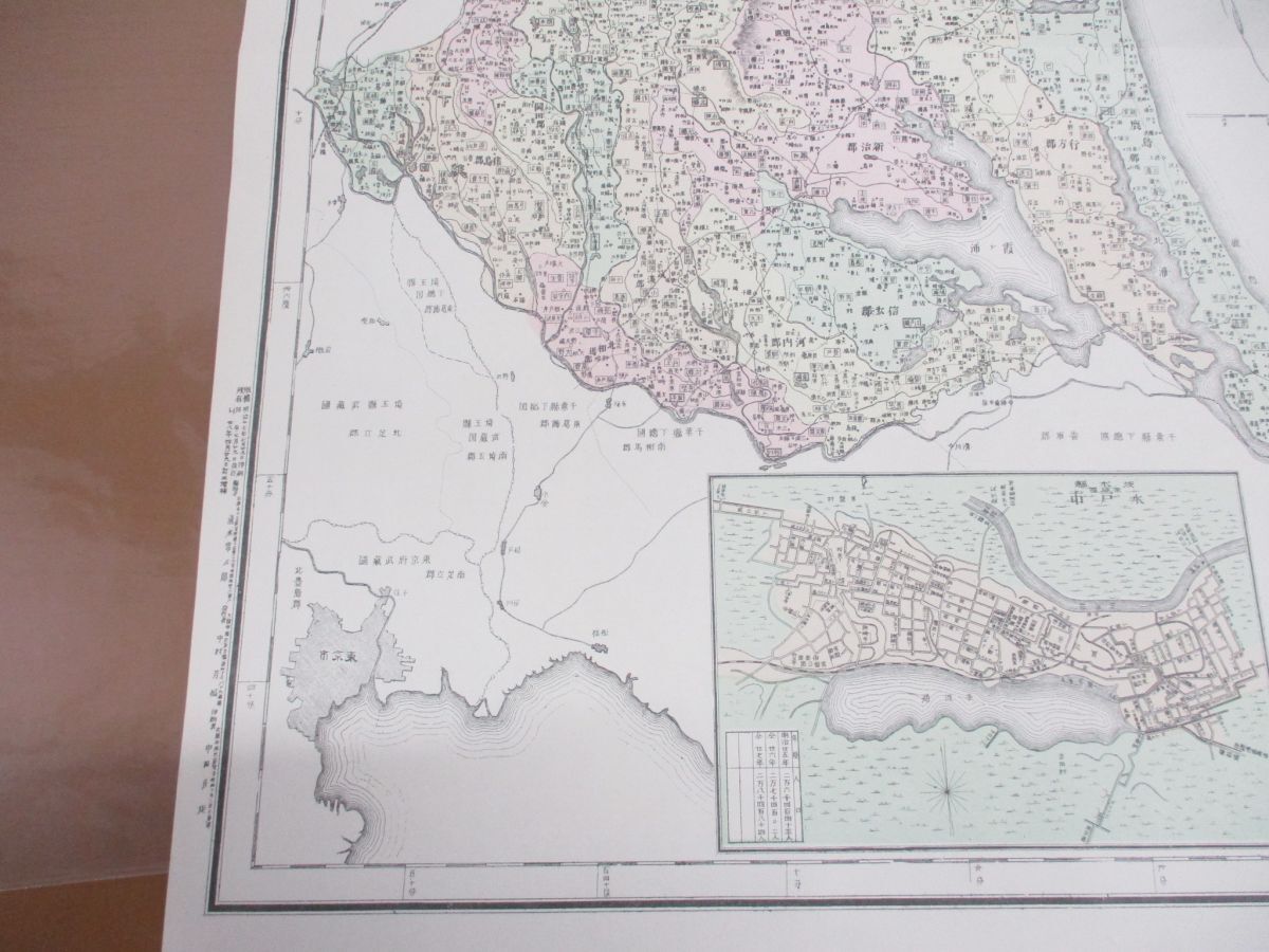 ▲01)【同梱不可】大日本管轄分地図 茨城県管内全図/明治28年訂正増補/1895年/古地図/A_画像5
