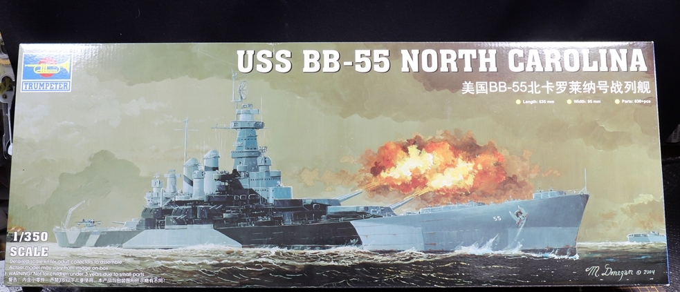 トランペッター(TRUMPETER)1/350 アメリカ海軍 戦艦 BB-55 ノースカロライナ プラモデル未組み立て新品_画像1