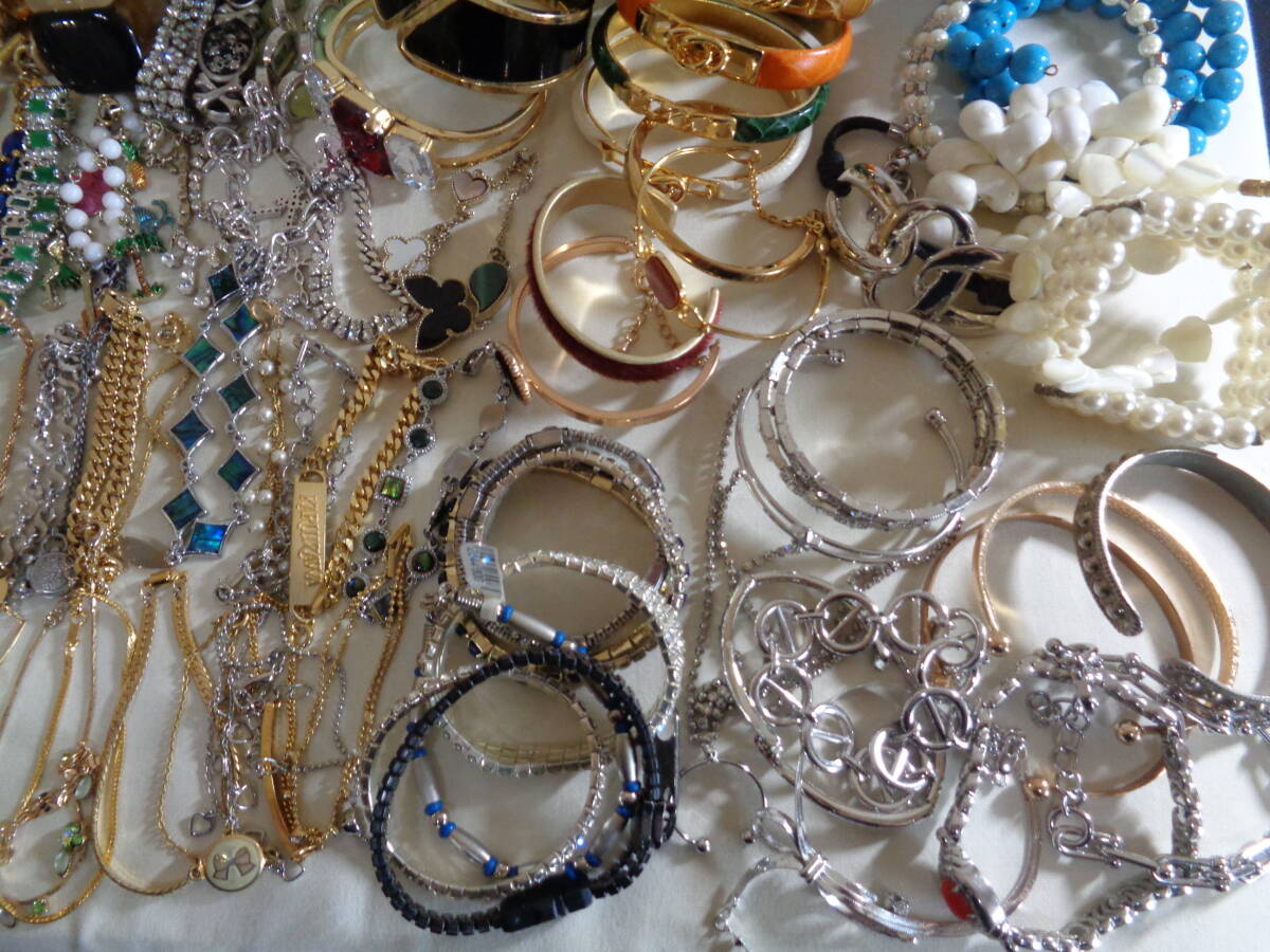 *100 jpy ~[ bargain goods ] material / design various Gold * silver color bracele bangle 140 point super large amount . summarize set flima and so on *T-82