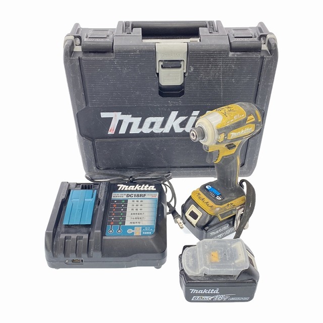 ☆中古品☆makita マキタ 18V 充電式インパクトドライバ TD172DGXFY 黄 バッテリー2個(18V 6.0Ah) 充電器 ケース 85408_画像3