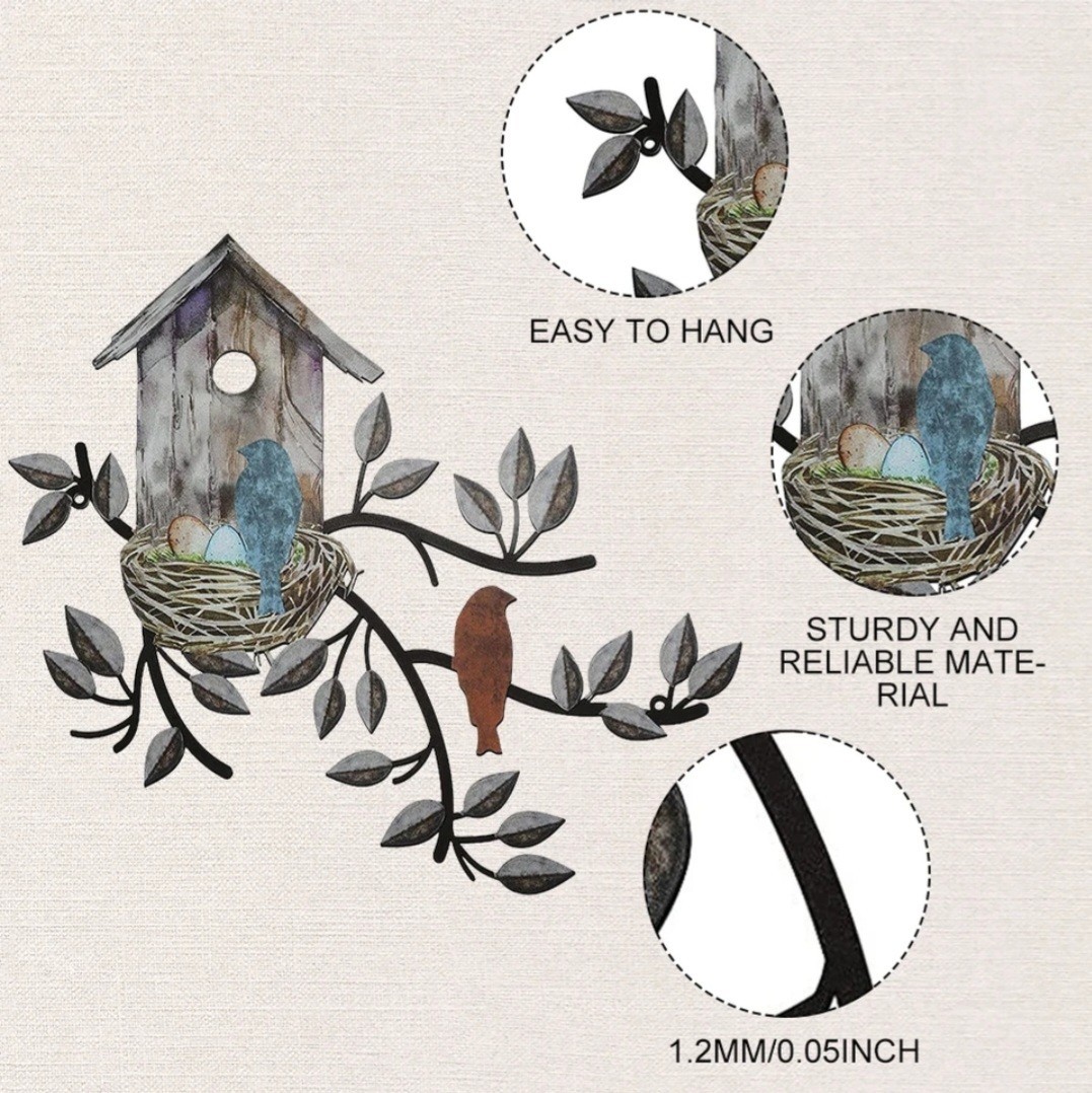 メタルバード HANAKO  ガーデンオーナメント 小鳥の家 金属 ガーデンオブジェの画像7
