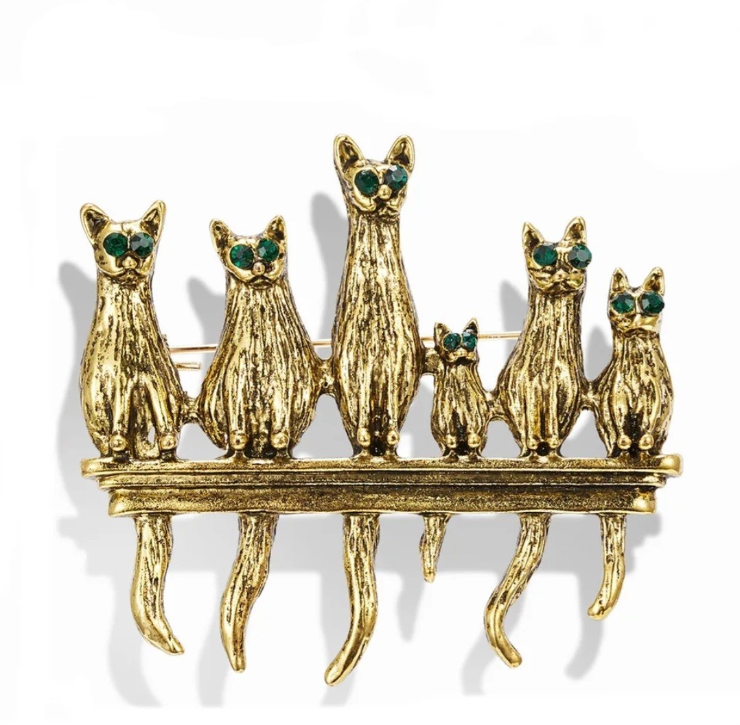  кошка. брошь подвеска двоякое применение кошка 6 шт Gold кошка. смешанные товары HANAKO