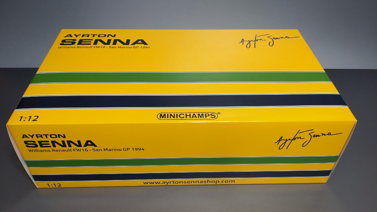 絶版希少 MINICHAMPS 1/12 ビック スケール ウィリアムズ ルノー FW16 アイルトン・セナ 1994年 サン マリノ GP 未展示品 ミニカーの画像9