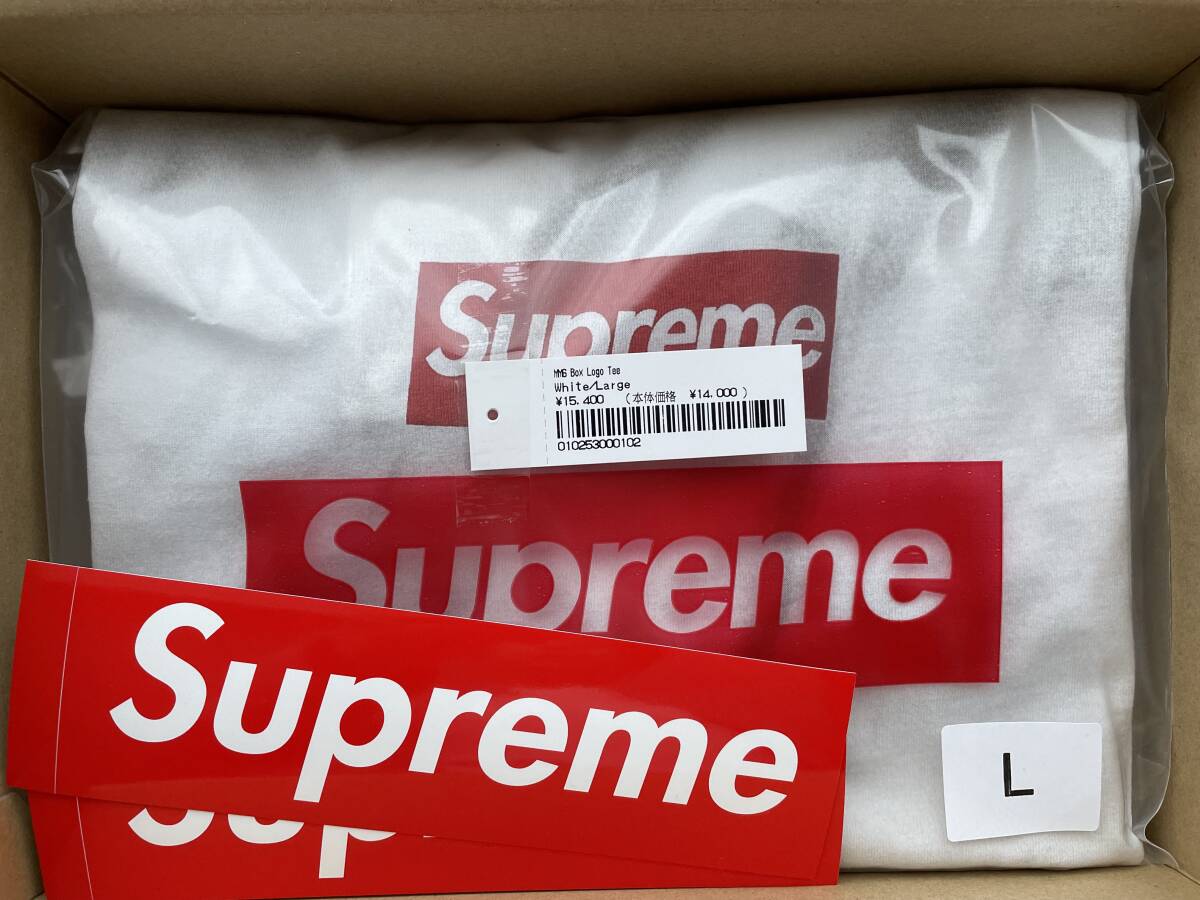 ステッカー付 Supreme MM6 Box Logo Tee Large L 24SS 最新メゾンマルジェラ6 コラボの画像1