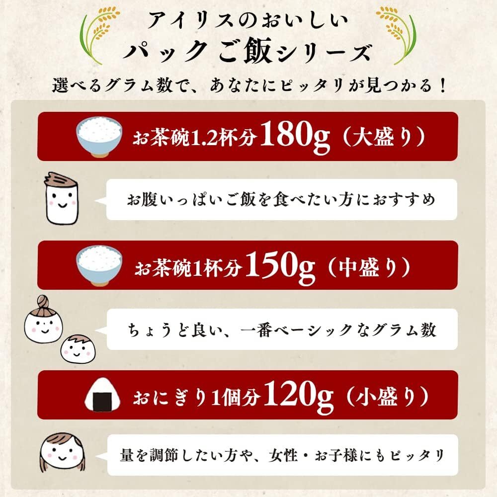 24個 アイリスオーヤマ(IRIS OHYAMA) パックご飯 国産米 100% 低温製法米 非常食 米 レトルト 150グラム の画像3