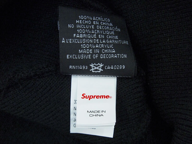 23AW Supreme New Era Varsity Beanie ニューエラ ビーニー ニットキャップ バーシティ ロゴ 黒 ブラック Black シュプリーム F_画像4