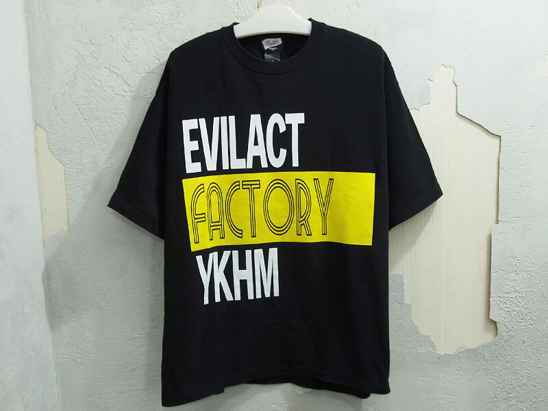 美品 EVILACT EFY big silhouette 9.1oz T's ビッグシルエット Tシャツ TEE ロゴ 黒 ブラック BLACK L イーブルアクト F_画像1