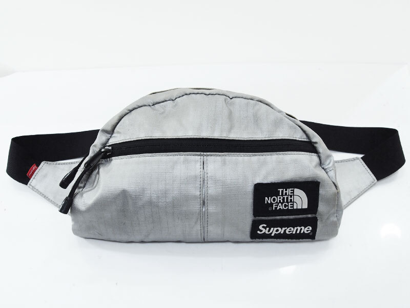 希少 Supreme THE NORTH FACE Metallic Roo II Lumbar Pack ウエストバッグ メタリック シルバー ノースフェイス シュプリーム Fの画像1