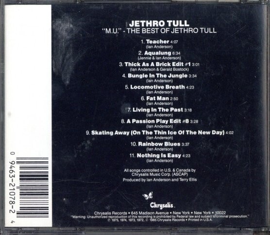 即決・送料無料(2点で)◆ジェスロ・タル Jethro Tull◆M.U. THE BEST OF◆イングランド◆BEST盤/Y(b1912)_画像2
