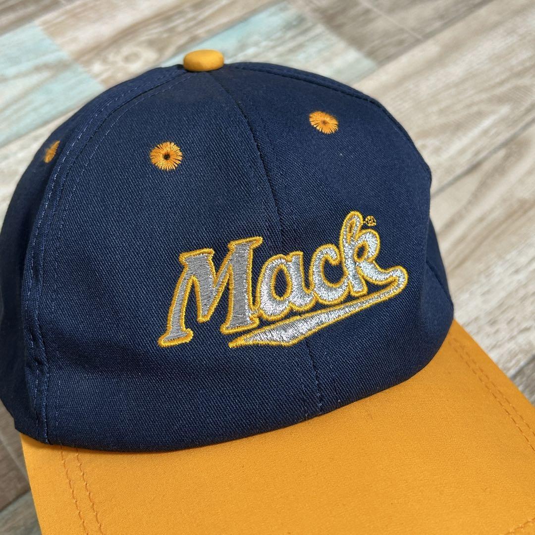 好配色 USA製 Mack Trucks マックトラック キャップ 刺繍ロゴ アメトラ 黄金カラー_画像4