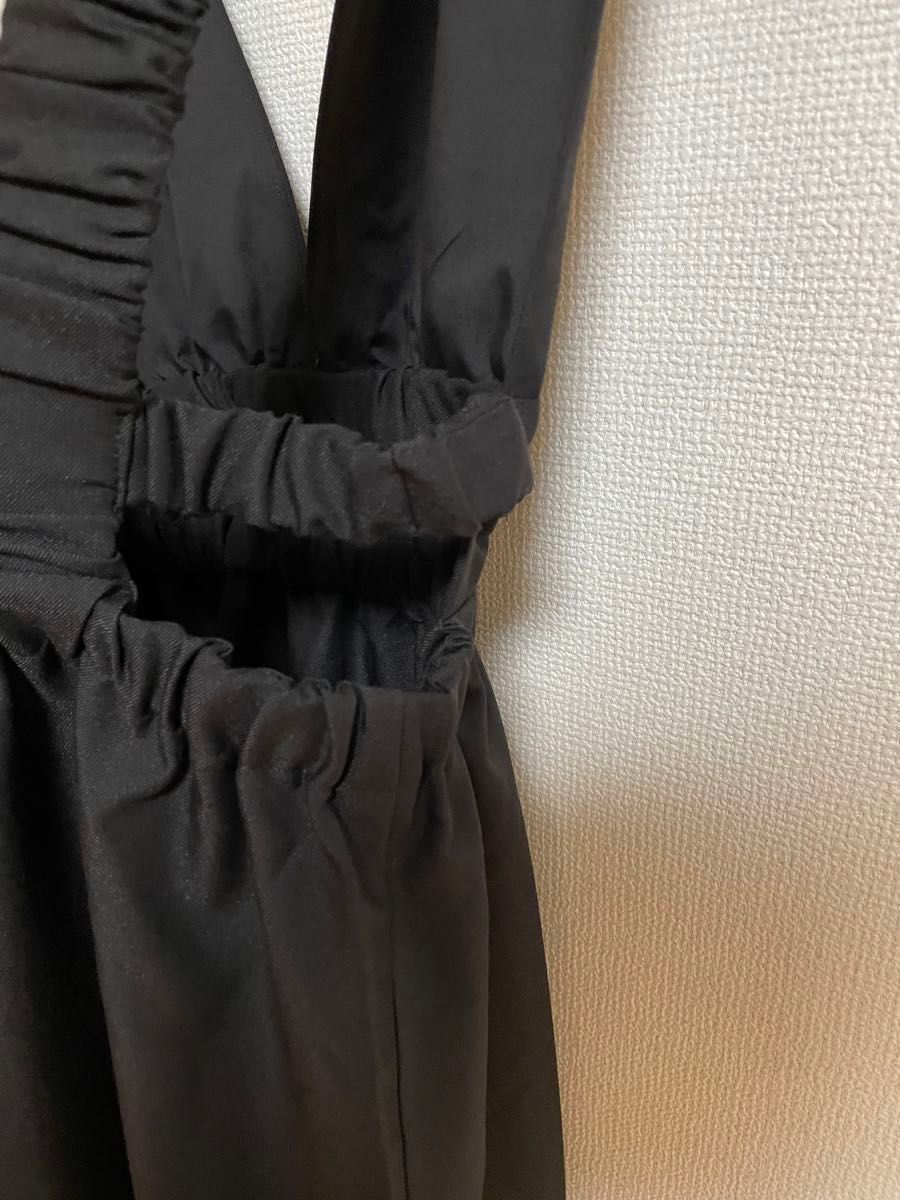 【新品】MoNiLE モニーレ ロングジャンスカ ウエストゴム ギャザースカート ブラック 黒 ジャンパースカート