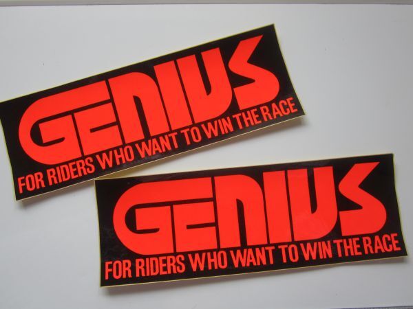 【２枚セット】希少 GENIUS FOR RIDERS WHO WANT TO WIN THE RACE ジーニアス ステッカー/自動車 バイク レーシング スポンサー 11_画像1